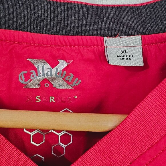 Callaway X-Series Red Mens‎ Pullover Windbreaker Jacket XL - Polyester《932》J - Picture 3 of 7